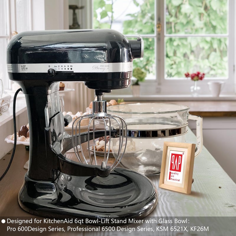 qAp quality art Practical ملحق الخفق الثقيل لخلاطات KitchenAid ذات رفع الوعاء - سلك خفق من الفولاذ المقاوم للصدأ فائق السمك للخفق السريع، مثالي للكميات الكبيرة، آمن للغسيل في غسالة الأطباق - Image 2