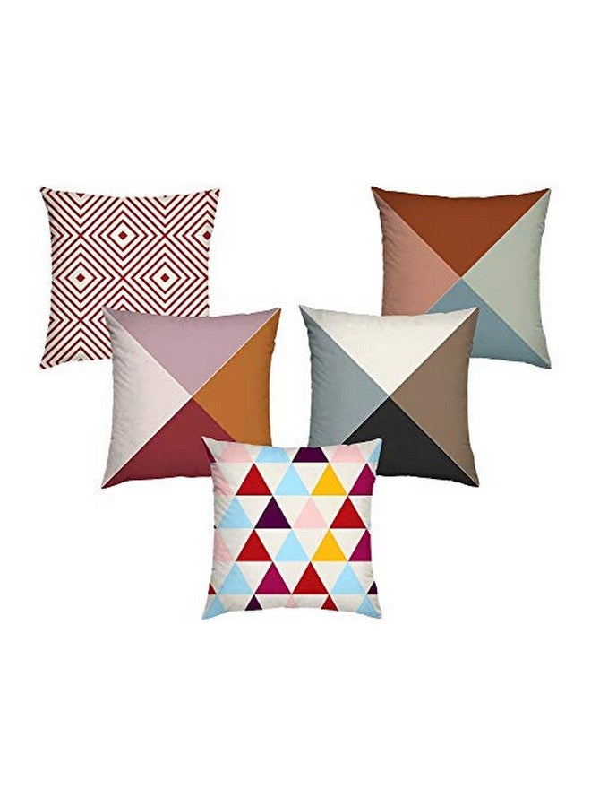 AEROHAVEN Cotton blend Decorative Throw Pillow/Cushion Covers (16 x 16 inch, Multicolour) - Set of 5 - Image 2