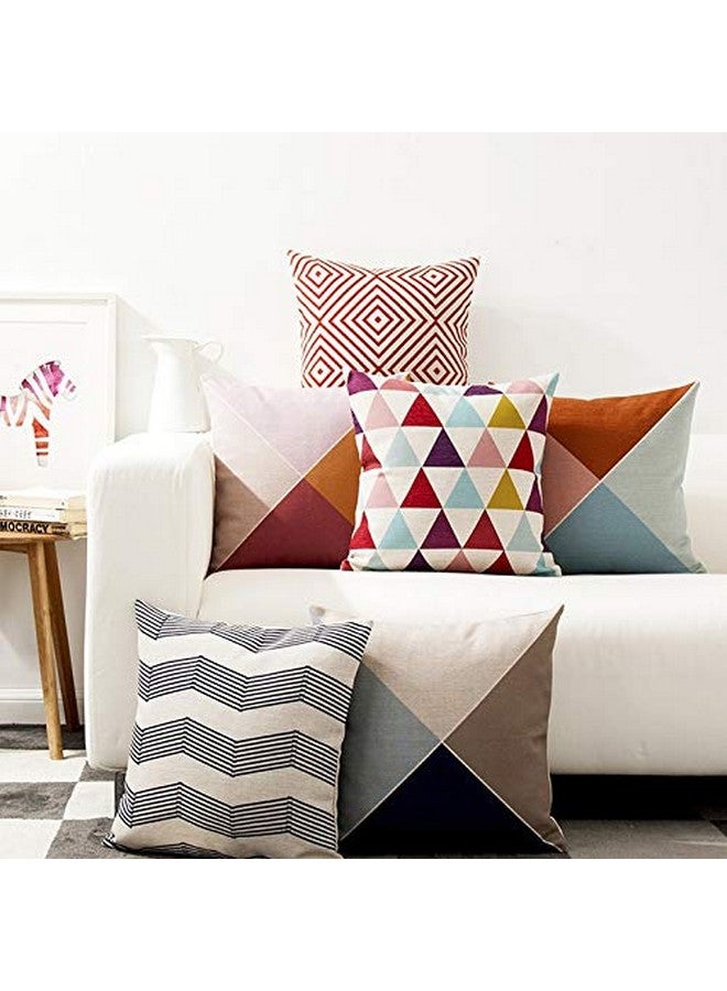 AEROHAVEN Cotton blend Decorative Throw Pillow/Cushion Covers (16 x 16 inch, Multicolour) - Set of 5 - Image 1