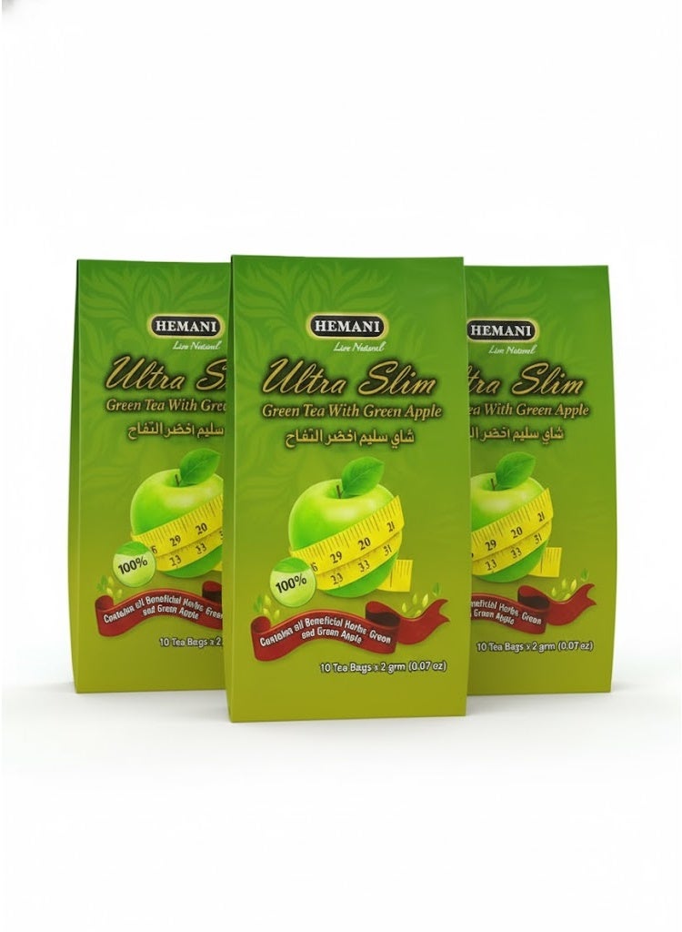 هيماني شاي التفاح الأخضر الترا سليم للتنحيف وانقاص الوزن, شاي تنحيف بالأعشاب الطبيعية, شاي تخسيس طبيعي للمساعدة على انقاص الوزن. 30 مغلف - Image 1