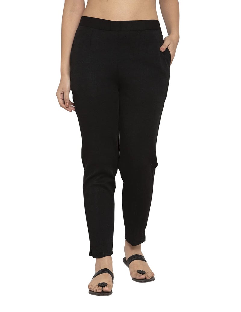 TREND LEVEL Woolen Pant Trouser for Women | Pure Wool | Comfort Fit | Both Side Pockets (XL, Black) - Image 1