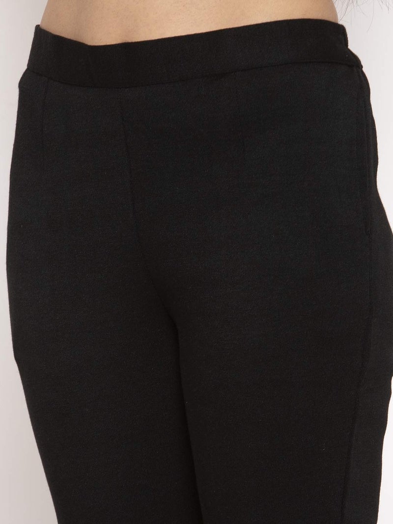 TREND LEVEL Woolen Pant Trouser for Women | Pure Wool | Comfort Fit | Both Side Pockets (XL, Black) - Image 5