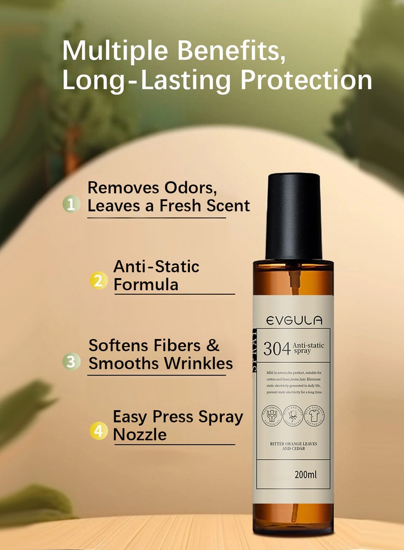 EVGULA Anti-Static Spray, Wrinkle Releaser Spray, Instantly Eliminates Odor, No Stains, Prevent Clinging for Clothes, 200ml - Image 3