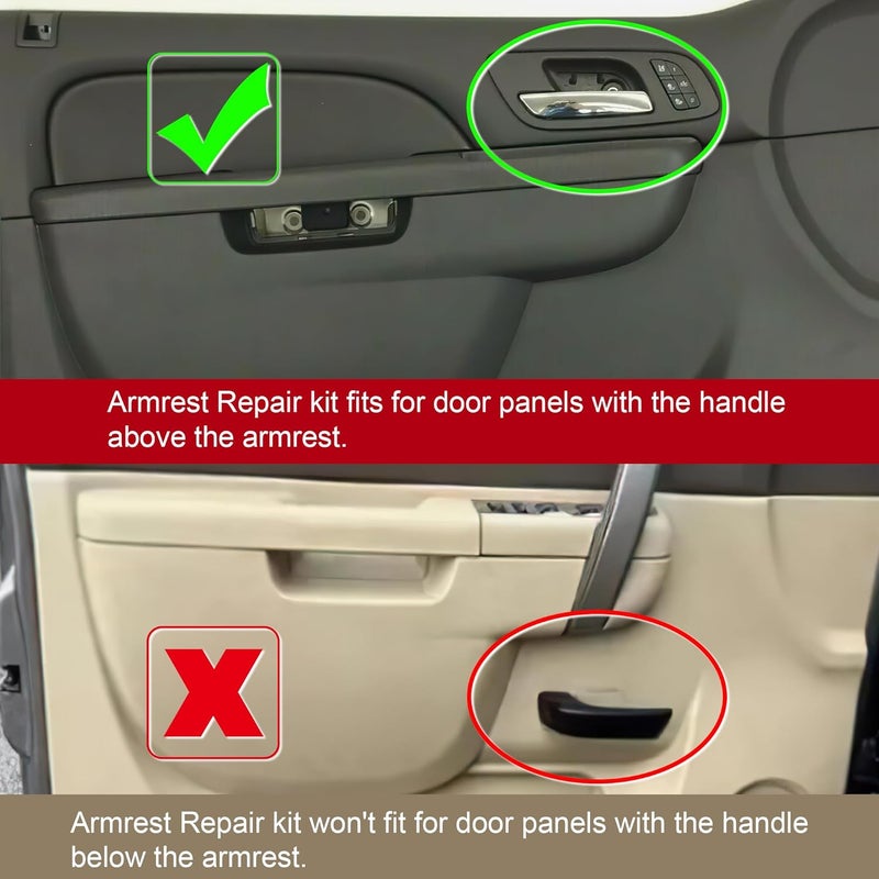 Jetuplusllc Front Driver Side Armrest Repair Kit for Chevrolet/GMC Models, Black - Image 3