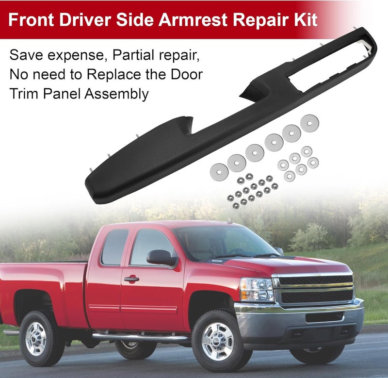 Jetuplusllc Front Driver Side Armrest Repair Kit for Chevrolet/GMC Models, Black - Image 4