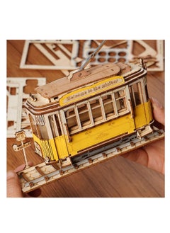 Robotime Rolife Tramcar TG505,Assembly Brain Teaser 3D Wooden Puzzle DIY Build Model Crafts Kits, Unique Home Decor Birthday Gifts for Teens or Adults  - Image 5