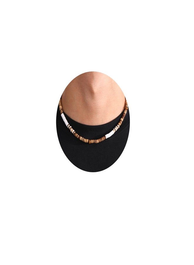 Btysun Bead Necklace, Necklaces for Men Teen Boys Summer Beach Gifts Choker Necklace Boho Cocount Husk Beaded Necklaces Adjustable Christmas Jewelry Stocking Stuffers for Teens - Image 1