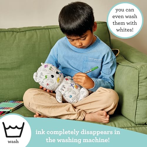 eatsleepdoodle Coloring Bear Plush Toy for Kids DIY Stuffed Animal with Washable Markers Reusable Colorable Doodle Teddy Bear for Boys Girls Creative Gift for Art PlaytimeArts Crafts Toy - Image 5