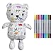 eatsleepdoodle Coloring Bear Plush Toy for Kids DIY Stuffed Animal with Washable Markers Reusable Colorable Doodle Teddy Bear for Boys Girls Creative Gift for Art PlaytimeArts Crafts Toy - Image 2