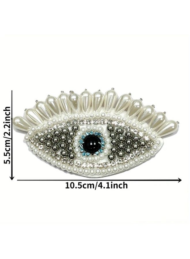 Style3 Handcrafted Beaded Devil Eye Patch Faux Leather Shoe Hat Decor Accessory - Image 3