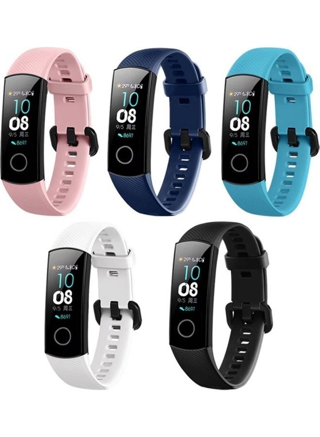 Loquat Solid Color Silicone Wrist Strap for Huawei Honor Band 4 Blue - Image 3