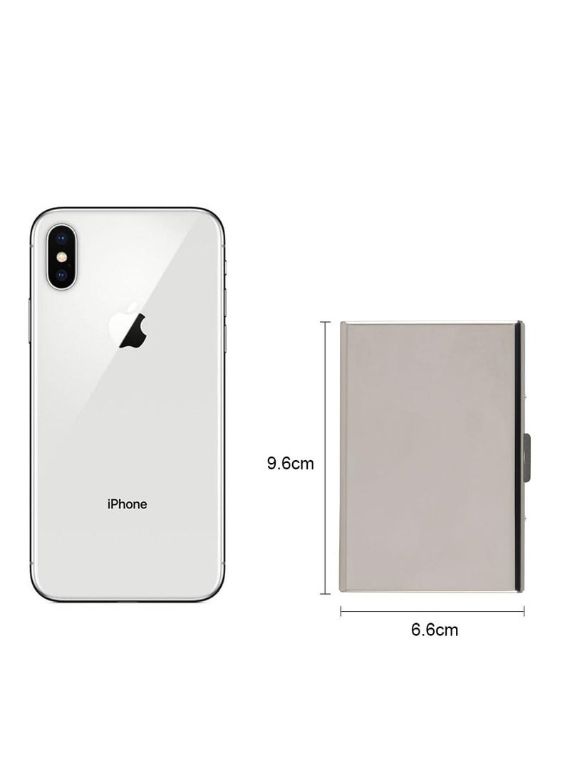 BreeJooy Metal card holder , ultra thin stainless steel RFID blocking credit card wallet for men & women. - Image 3