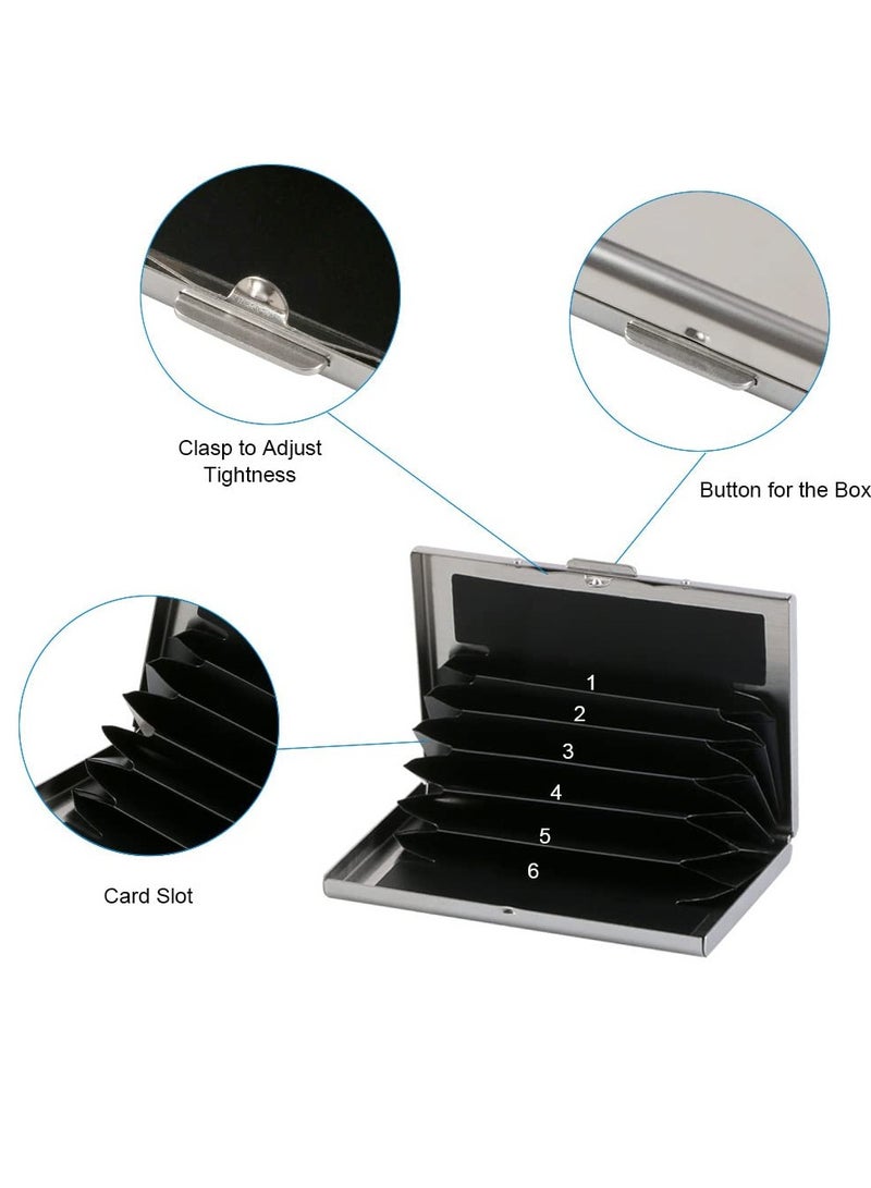 BreeJooy Metal card holder , ultra thin stainless steel RFID blocking credit card wallet for men & women. - Image 4