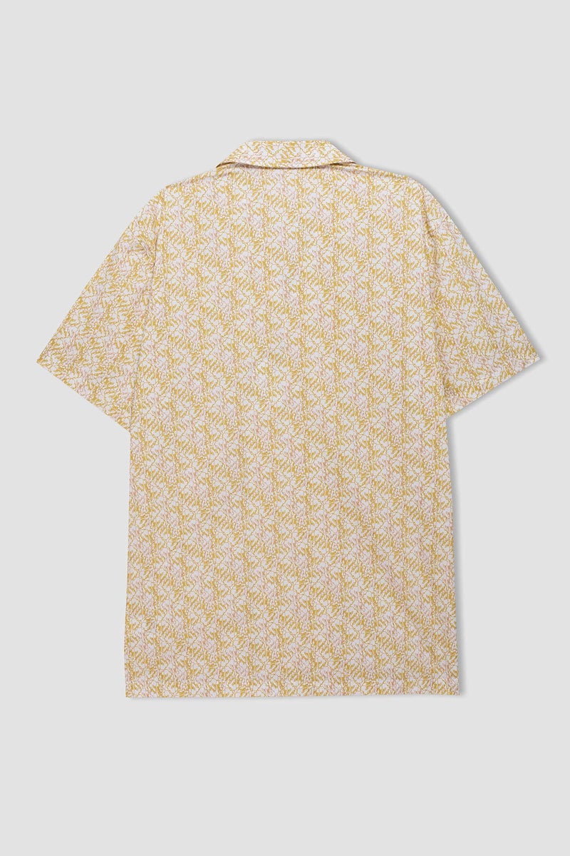 DeFacto Man Regular Fit Resort Collar Printed Short Sleeve Shirt  - Image 4