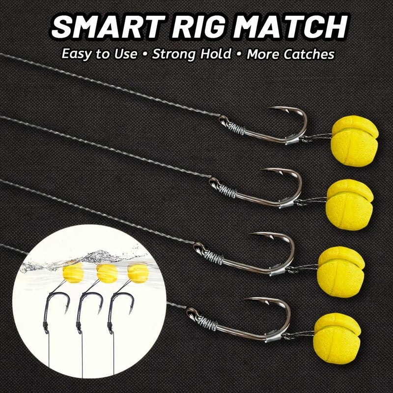 8Pcs Method Feeder Hook and Line Set With Barbed Hooks Sizes 6 8 10 12 for Carp Fishing - Image 5