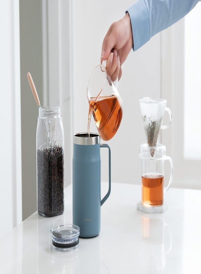 LocknLock Metro Mug, Premium 18/8 Stainless Steel Metal, Double Wall Insulated, Portable Coffee Cup with Lid and Handle for Hot and Cold Drinks, Blue, 20 oz - Image 2