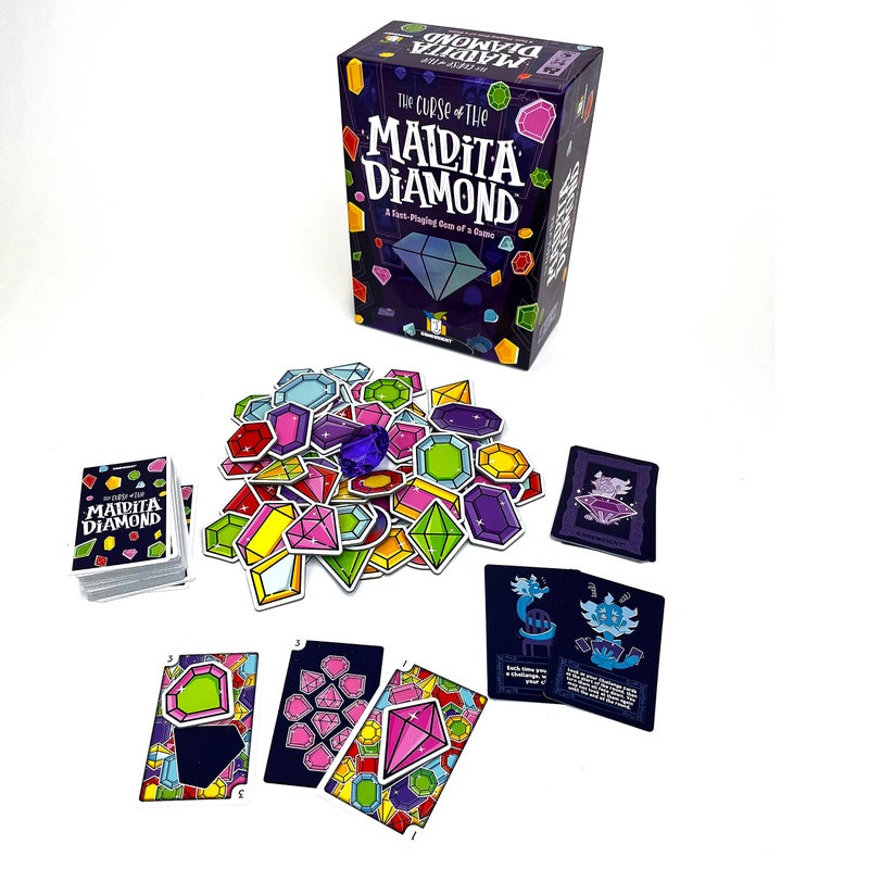 Gamewright - The Curse of The Maldita Diamond - A Fast Playing Gem of a Game - Card Game for Kids - Ages 8 and Up - Great for Family Game Night! - Image 1