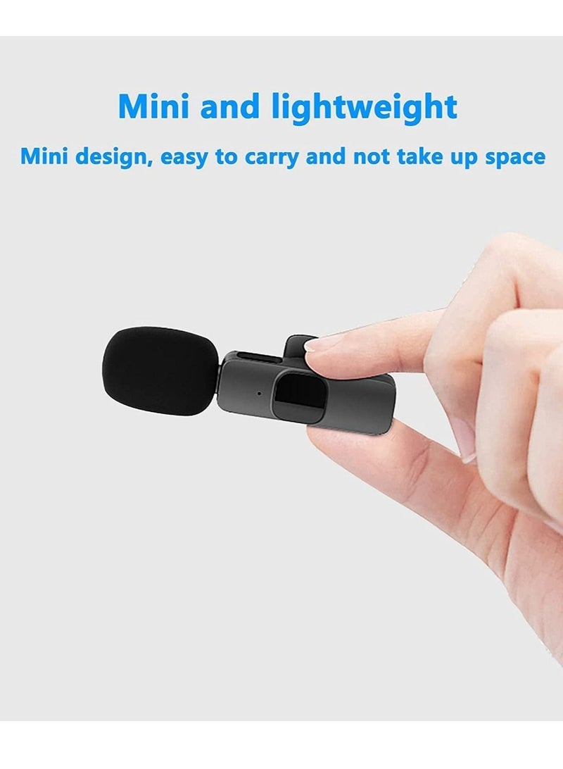 Wireless Lavalier Microphone Suitable for Lightning and Type C Interface Mobile Phones Black  - Image 4