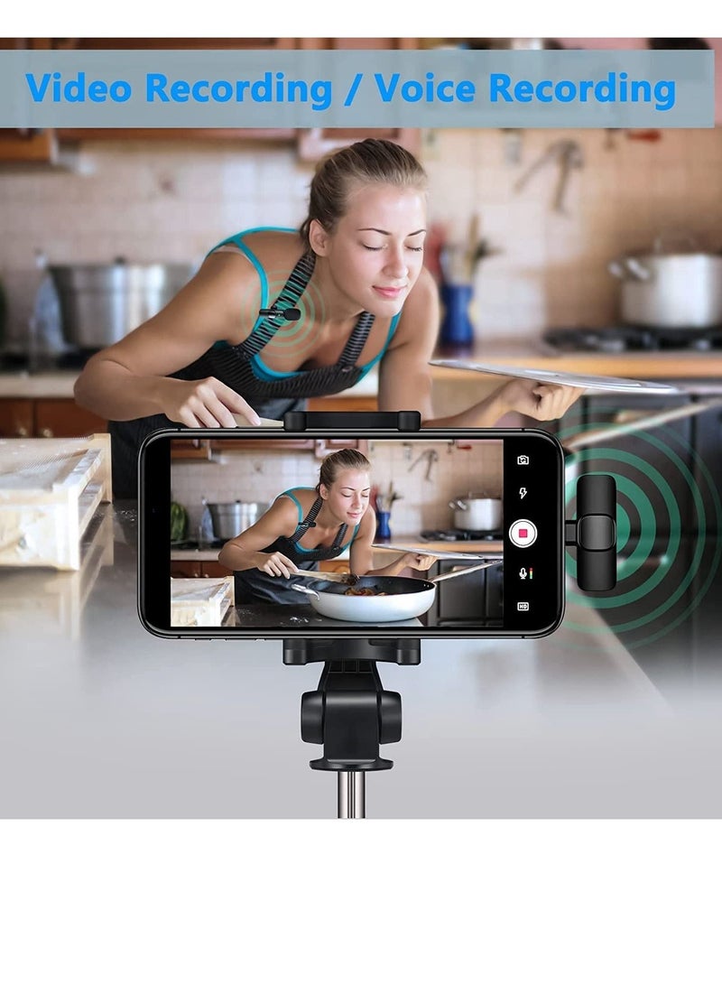 Wireless Lavalier Microphone Suitable for Lightning and Type C Interface Mobile Phones Black  - Image 3