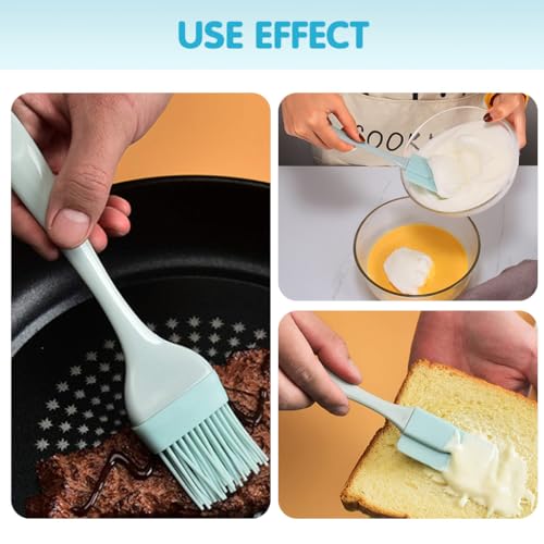 Supvox® 3pcs Blue Non Stick Silicone Spatula Set - Small Spatula, Small Spoon Silicone Brush for Oiling Multipurpose Utensils for Mixing, Folding, Brushing & Cooking - Image 5