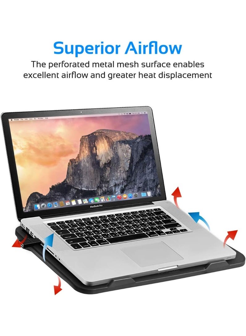 Laptop Cooling Pad, High-Speed Laptop Cooler with 1 Quiet Fan, Double Sides Built-In USB Port, Cable Organizer and Ani-Slip Grip for Laptops - Image 5