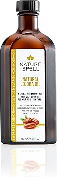 Nature Spell Jojoba Oil for Hair Skin 150ml Hair Oil for Dry Damaged Hair Targets Hair Loss Acne Treats Scarring Suitable all Hair Skin Types - Image 1