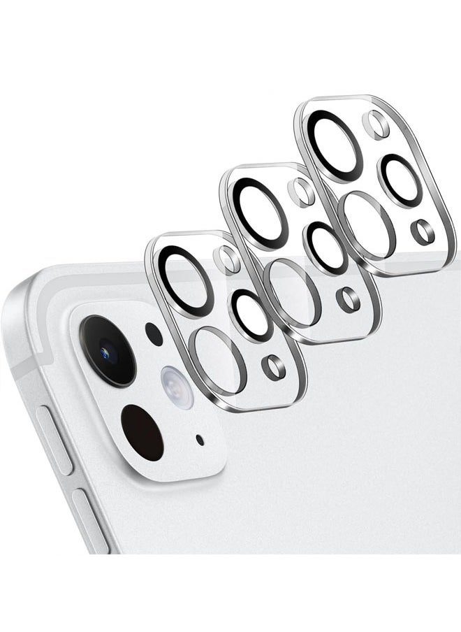 زفيف واقي عدسة الكاميرا مكون من 3 قطع لجهاز iPad Pro 11 بوصة M4 (2024) وiPad Pro 13 بوصة M4 (2024)، زجاج مقسى شفاف عالي الدقة مضاد للخدش 9H، تغطية كاملة، سهل التركيب  - Image 1