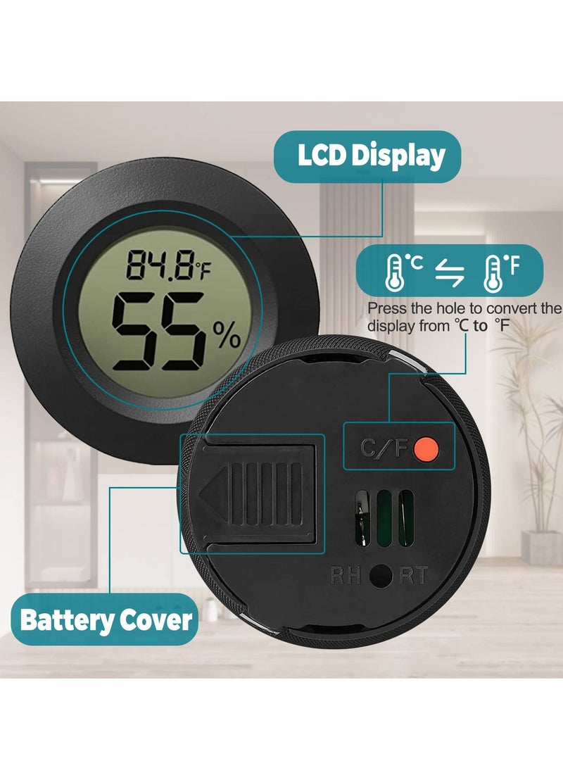 KASTWAVE مقياس رطوبة وحرارة صغير، 3 قطع شاشة رقمية LCD لمراقبة الرطوبة الداخلية والخارجية لبيت الزراعة أو القبو أو غرفة الطفل، فهرنهايت (℉) أو سلسيوس (℃)  - Image 4