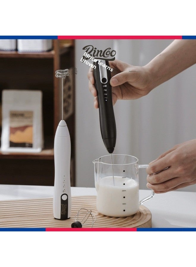Bincoo Coffee Frother Electric Milk Frother Household Milk Mixer Handheld Milk Frother-Color:Small Waisted Green Double-headed Three-speed Stainless Steel Flower Cylinder 350ml  - Image 5