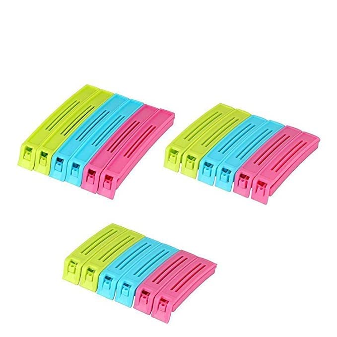 Anshri 18 Pcs 3 Different Size Plastic Food Snack Bag Pouch Clip Sealer Large Medium Small Plastic Snack Seal Sealing Bag Clips Vacuum Sealer Set of 18 MultiColor Multicolor - Image 1