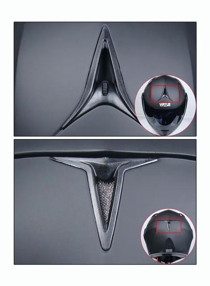 Generic Motorcycle Helmet Full Face Multipurpose Racing Helmet Unisex Matte Black L  - Image 3