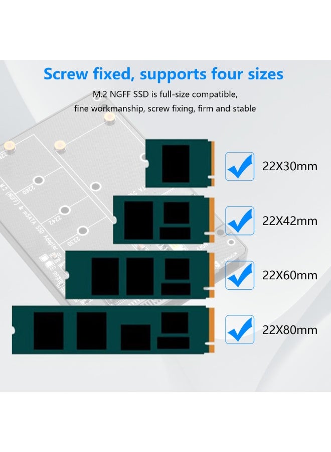 M.2 NGFF SSD & MSATA SSD to 2.5"" SATA III Converter Adapter 2 in 1 B Key/B&M Key M.2 NGFF mSATA SSD Hard Drive to SATA3.0 Enclosure Adapter Not for M Key - Image 3