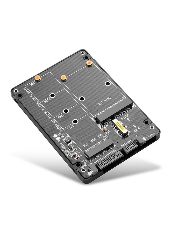 M.2 NGFF SSD & MSATA SSD to 2.5"" SATA III Converter Adapter 2 in 1 B Key/B&M Key M.2 NGFF mSATA SSD Hard Drive to SATA3.0 Enclosure Adapter Not for M Key - Image 1