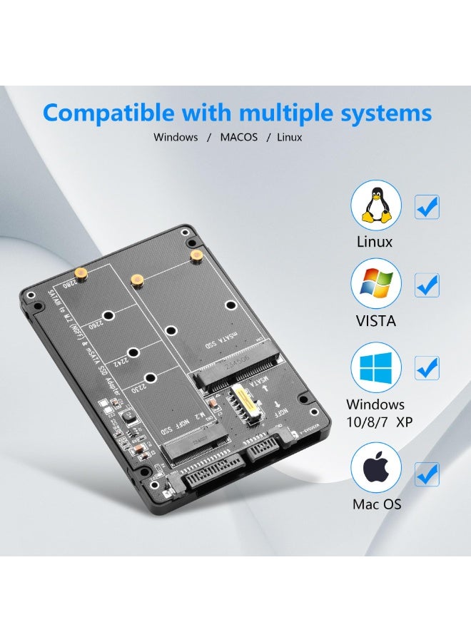 M.2 NGFF SSD & MSATA SSD to 2.5"" SATA III Converter Adapter 2 in 1 B Key/B&M Key M.2 NGFF mSATA SSD Hard Drive to SATA3.0 Enclosure Adapter Not for M Key - Image 5