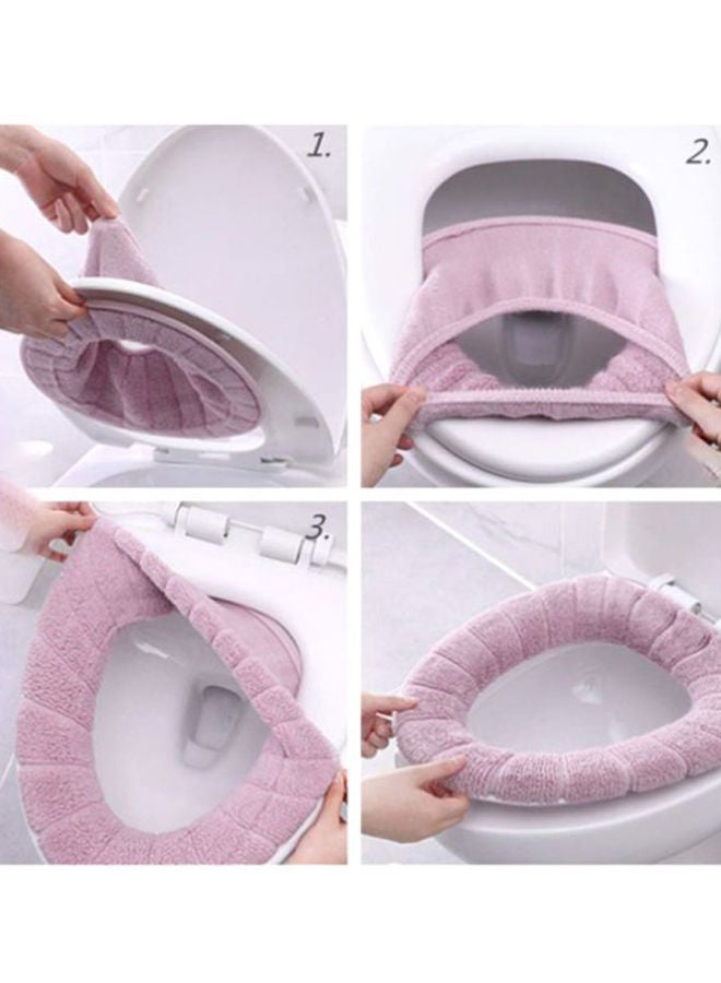 NIBEMINENT Stretchable Cushioned Toilet Seat Cover Pink 3x1x1cm - Image 2