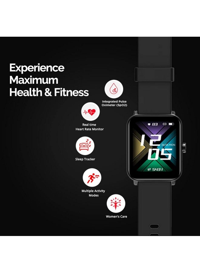GOQii GOQii Smart Vital MAX SpO2 1.69'' HD Full Touch, Smart Notification, Waterproof, IP68, Smartwatch for Smart Phones, Blood Oxygen, Sports & Sleep Tracking with 3 Months Personal Coaching- Black - Image 3