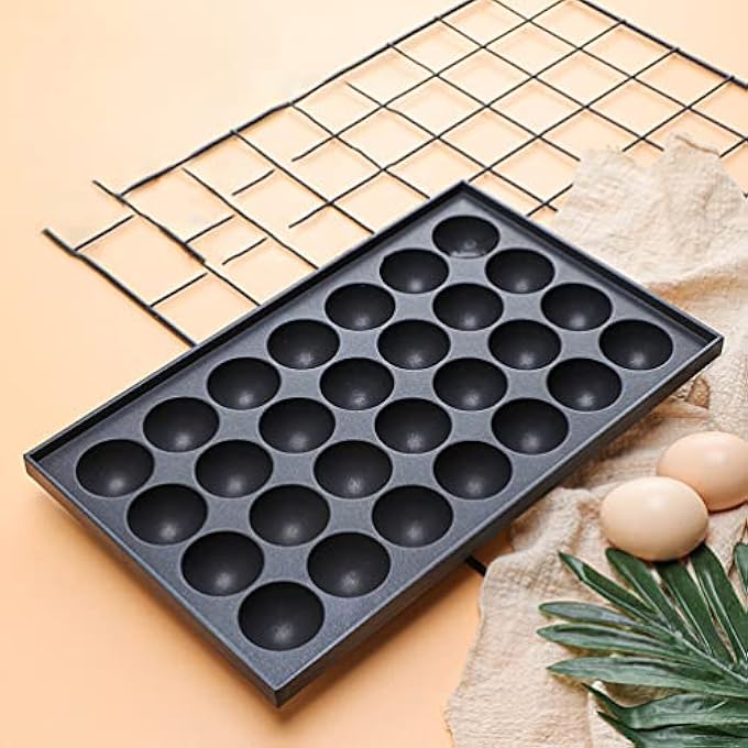 Yardwe Grill Tools Barbecue Tools Nonstick Pan 28 Hole Grill Pan Aluminum Octopus Baking Tray For Baking Cooking Black Grilling Tools Nonstick Bakeware - Image 4