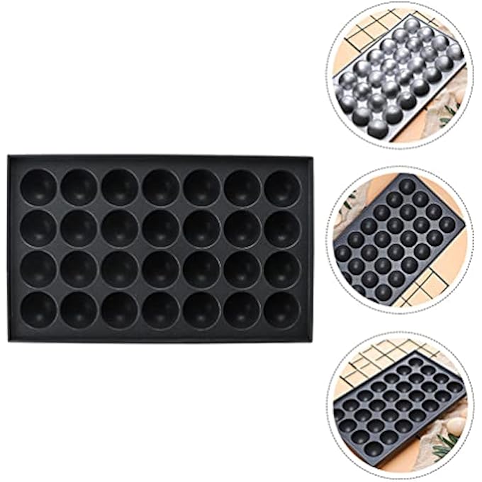 Yardwe Grill Tools Barbecue Tools Nonstick Pan 28 Hole Grill Pan Aluminum Octopus Baking Tray For Baking Cooking Black Grilling Tools Nonstick Bakeware - Image 5