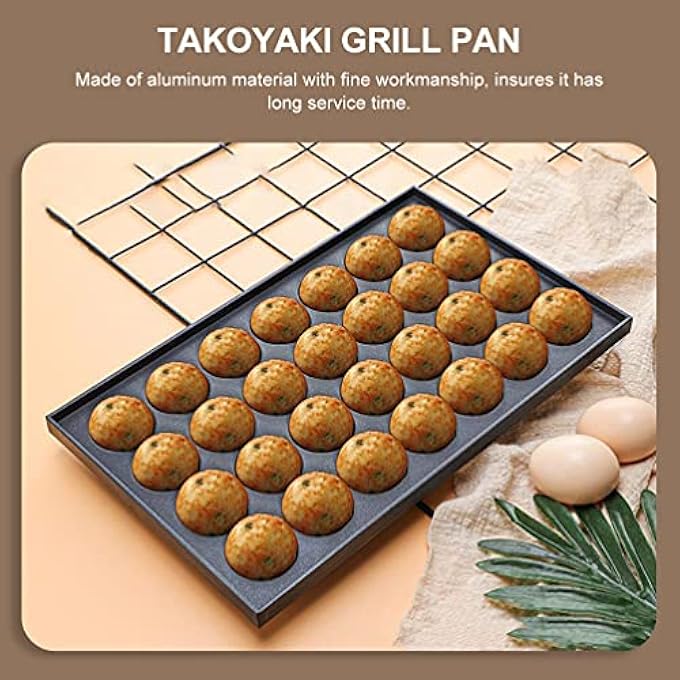Yardwe Grill Tools Barbecue Tools Nonstick Pan 28 Hole Grill Pan Aluminum Octopus Baking Tray For Baking Cooking Black Grilling Tools Nonstick Bakeware - Image 3