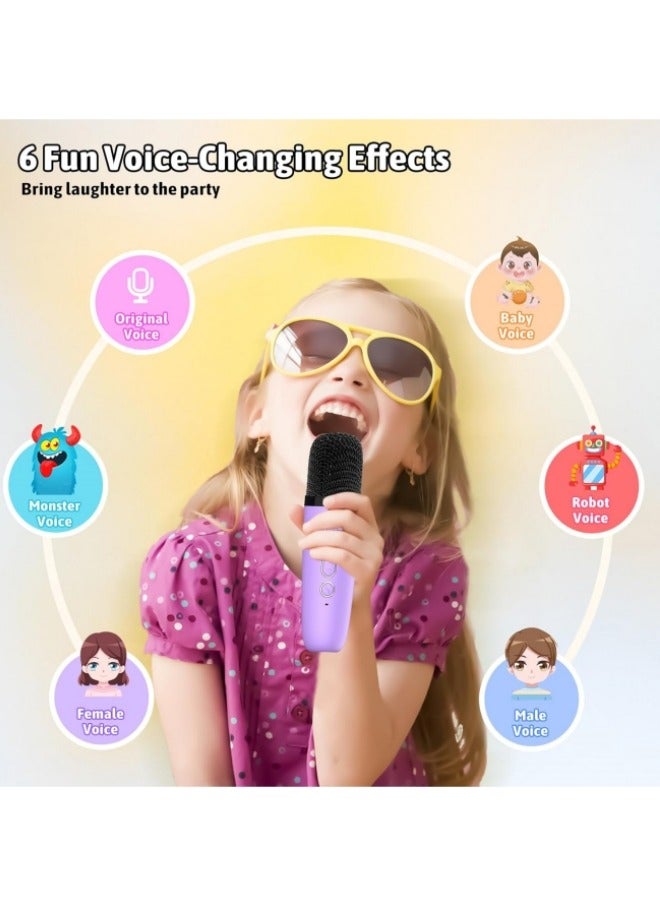 Kids Mini Karaoke Machine with 2 Wireless Microphones Bluetooth Birthday Gifts  - Image 3