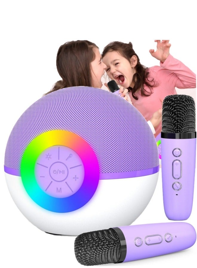 Kids Mini Karaoke Machine with 2 Wireless Microphones Bluetooth Birthday Gifts  - Image 1