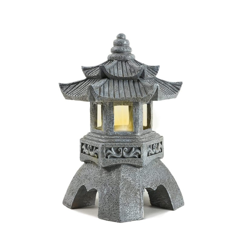 Lovely Ran Zen Solar Pagoda Lantern Garden Statue IndoorOutdoor Zen Asian Decor for Landscape Balcony Garden Patio Porch Yard Art Ornament