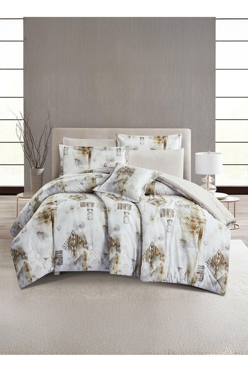 ميلين طقم مفرش سرير صيفي مفرد ونص وجهين - 4 قطع - يناسب سرير بمقاس 200x120 - سيلون - كريمي - بيج - Image 1