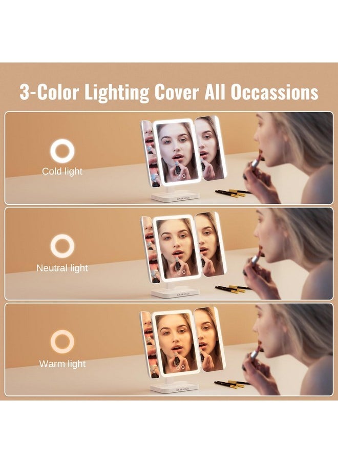 EASEHOLD - Makeup Mirror With Lights, Rechargable Lighted Vanity Mirror With 116 Leds, 1X/2X/3X Magnifying, 3-Color Mirror With Led Lights,5000 Mah Lighted Makeup Mirror, Adjustable Brightness/Angle - Image 1