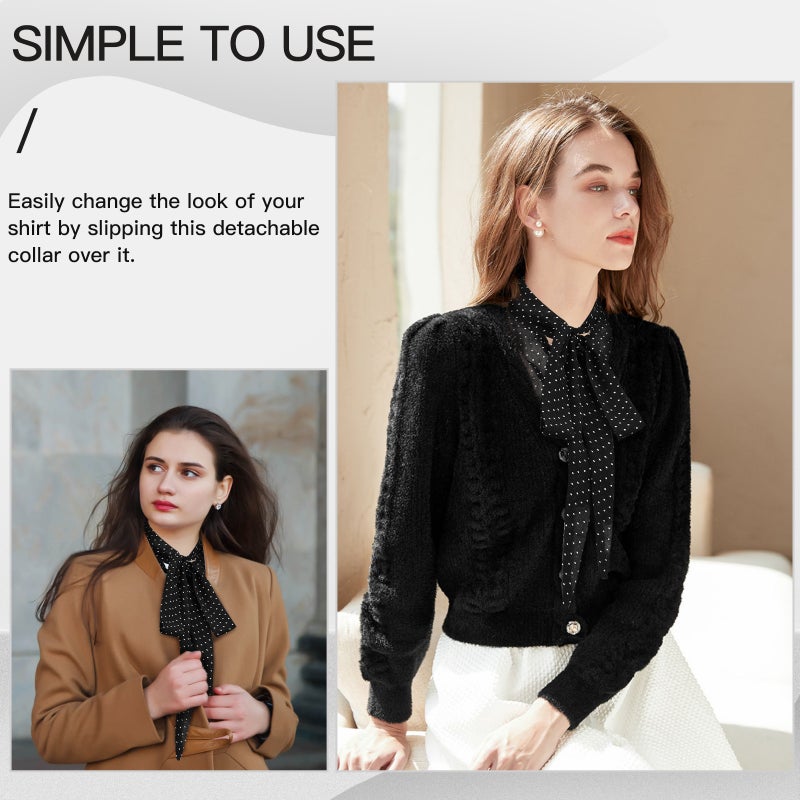 Women's Detachable Lace Collar Blouse Fake Collar Removable Half Shirt Collar Decorative Collar for Versatile Outfits - Image 4