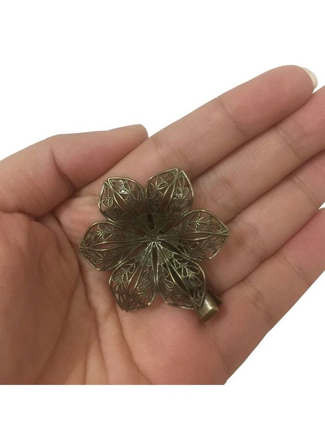 Lizzie Kay 6 Assorted Vintage Hair Clips Pins Butterfly Dragonfly Flower Feather Women Girls  - Image 2
