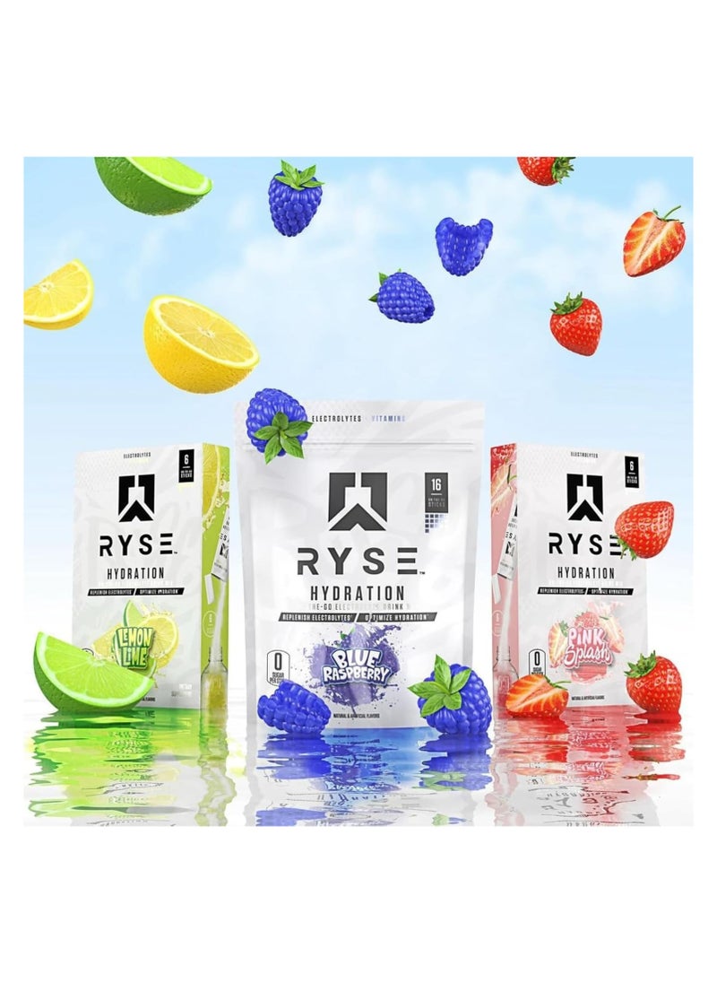 Hydration Electrolytes Sticks, Blue Raspberry, 16 Sticks