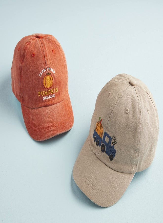 Mud Pie Toddler Pumpkin Patch Hat, Orange - Image 3