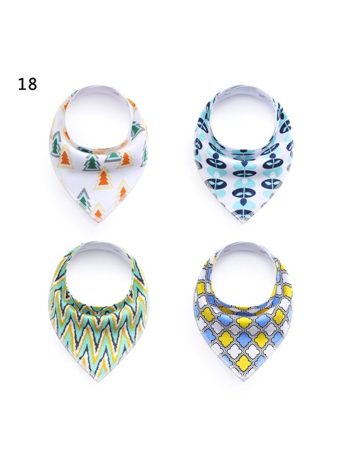 KUYING New 4-Piece Set Baby Drool Bibs 