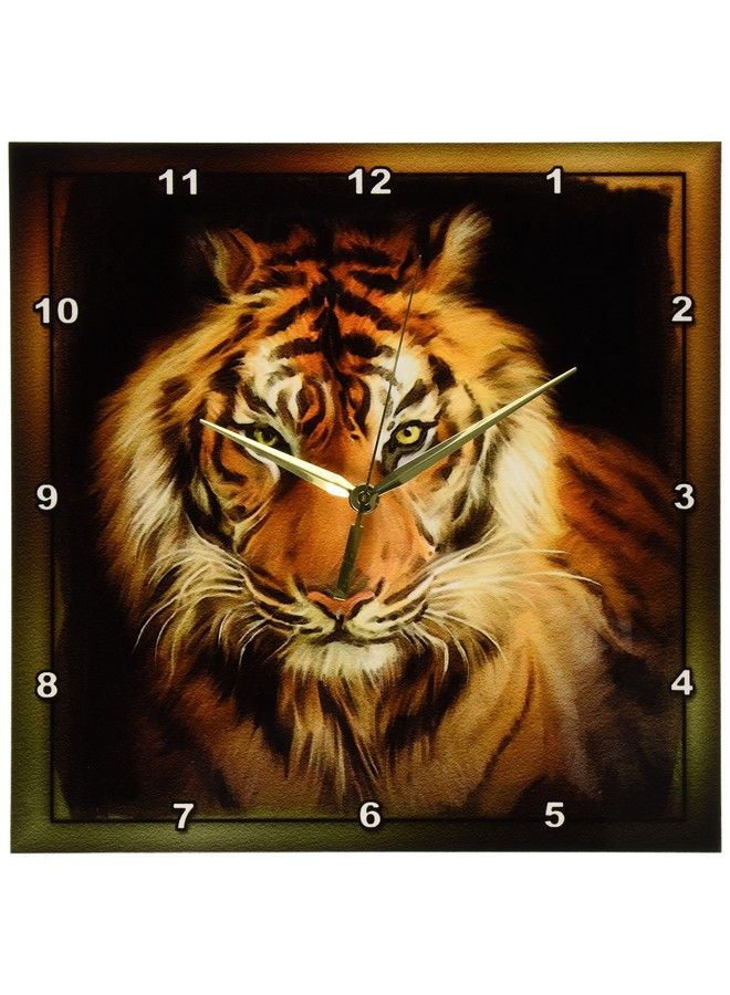 3DROSE Dpp_41377_2 Portrait Of A Tiger Wall Clock 13 By 13Inch - Image 2